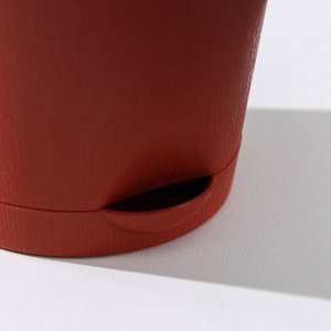 Горшок для цветов с прикорневым поливом «Альянс», 0.4 л, d=10 см, h=8.5 см, пластиковый, цвет терракот