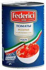 Томаты резаные в с/соку Federici 425мл ж/б