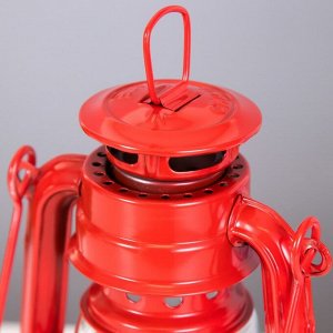 Керосиновая лампа декоративная красный 9.5x12.5x19 см