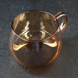 Набор питьевой из стекла Magistro «Голден», 5 предметов: кувшин 1 л, 4 кружки 350 мл, цвет золотой