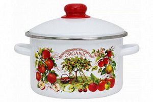 Кастрюля эмаль цилиндрическая Organic 2,0л