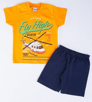 Костюм детский шорты и футболка для мальчика хлопок цвет Желтый (Тимошка)