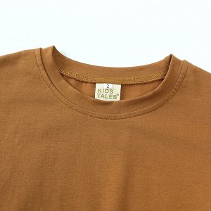 Костюм бриджи и футболка  однотонный коричневый