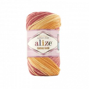 Пряжа Alize Cotton Gold Batik №7833 розовый/бордо/желтый