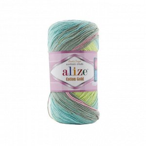 Пряжа Alize Cotton Gold Batik №6792 розовый/бирюза/зеленый