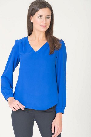Блуза 100% полиэстер ярко-синий, серый