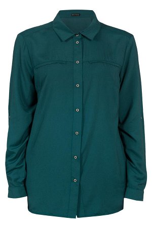 Блуза 72%вискоза,28%полиэстер темно-зеленый