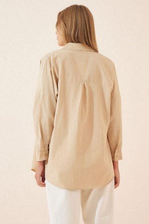 Женская длинная базовая рубашка Biscuit Oversize DD00842