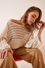 Женский ажурный свитер оверсайз Bone CI00065