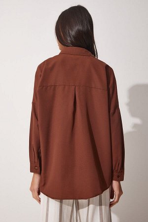 Женская длинная базовая рубашка Kakao Oversize DD00842