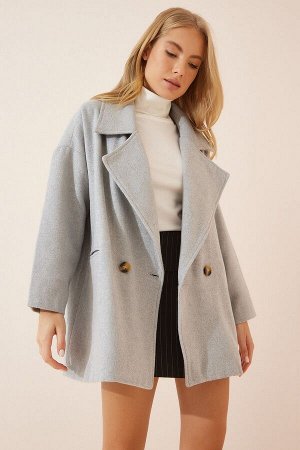 Женское серое пальто оверсайз Kachet DE00015