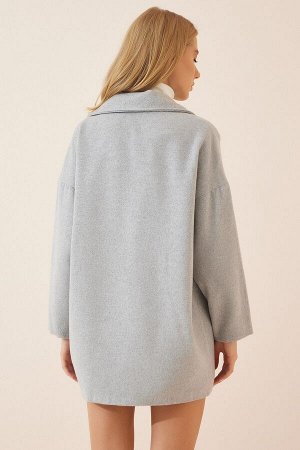 Женское серое пальто оверсайз Kachet DE00015