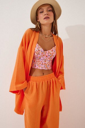 Женский комплект оранжевых брюк-кимоно DZ00046