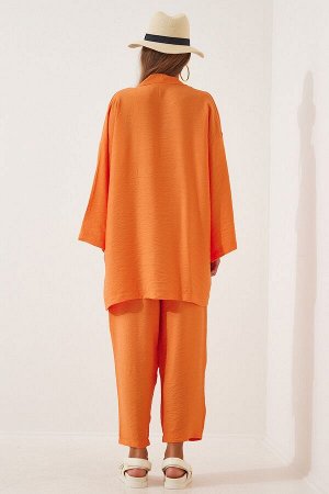 Женский комплект оранжевых брюк-кимоно DZ00046