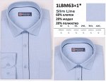 1LBM63+1* (M-4XL) Сорочка мужская дл.рукав полу притал., BROSTEM