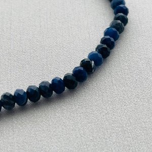 Бусы из Содалита с подвеской огранка