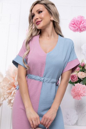 Платье "Фестия" (пыльная роза/голубой) П5757