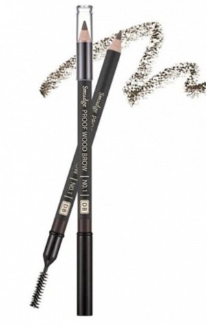 Missha Карандаш для бровей с защитой от размазывания (№0.1 Dark Brown, Темно-коричневый) Brow Pencil Smudge Proof Wood, 1шт(1,47гр)