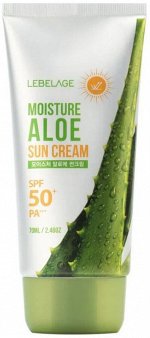 Lebelage Солнцезащитный крем для лица с экстрактом алоэ Sun Cream Moisture Aloe SPF50+/PA+++, 70 мл
