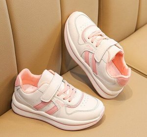 Кроссовки детские, цвет белый + розовый