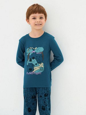 KOGANKIDS Пижама для мальчика, синий набивка монстры
