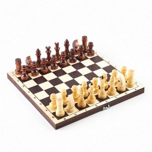 Шахматы обиходные, 29 х 29 х 4.3 см, темная доска, фигуры лак