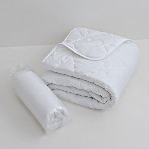 Одеяло всесезон 140х205см, файбер 150г/м, микрофибра белая 80г/м, 100% полиэстер