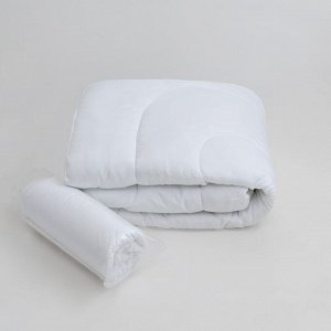 Одеяло облегчённое, 140х205 см, файбер, микрофибра белая, 100% полиэстер