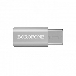 Адаптер Borofone BV4, MicroUSB - Type-C, серебристый