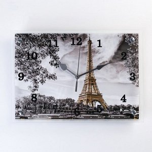 Часы-картина настенные, серия: Город, "Эйфелева башня", 25х35 см