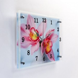 Часы-картина настенные, серия: Цветы, "Цветы в вазе", 25х35 см
