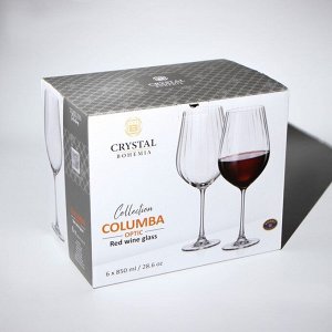 Набор бокалов для вина Columba Optic, стеклянный, 850 мл, 6 шт