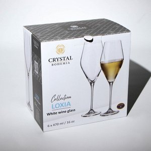 Набор бокалов для вина Loxia, стеклянный, 470 мл, 6 шт