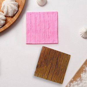 Силиконовый молд Доляна «Кора дерева», 10,5?10,3?0,,3 см, цвет розовый