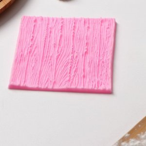 Силиконовый молд Доляна «Кора дерева», 10,5?10,3?0,,3 см, цвет розовый