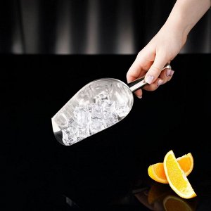 Совок из нержавеющей стали для льда и сыпучих продуктов, 260 мл, 24?9 см, цвет хромированный