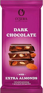 Шоколад O&#039;Zera темный Dark &amp; Extra Almond 90г/16