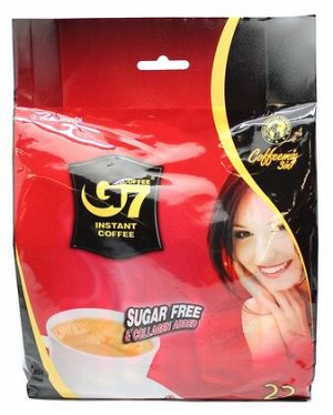 Кофе растворимый G7 с Коллагеном, без сахара,3в1, 22шт*16г, (Trung Nguyen G7 Collagen & Sugar Free) Вьетнам