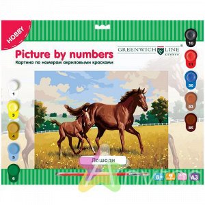 Картина по номерам А3 "Лошади" с акриловыми красками: KT_10053 штр.: 4680211080532, Похожие товары