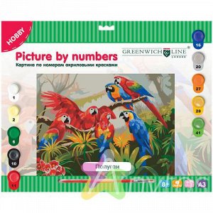 Картина по номерам А3 "Попугаи" с акриловыми красками: KT_10043 штр.: 4680211080433, Похожие товары