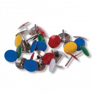 Кнопки канцелярские цветные Brauberg 10 мм 50 шт
