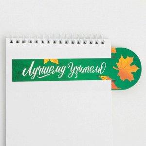 Закладка для книг «Лучшему учителю» с защипом ,картон, 6 см х 19 см