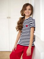 Футболка в полоску для девочки 4592