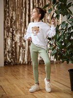 Легинсы в рубчик для девочки 4583