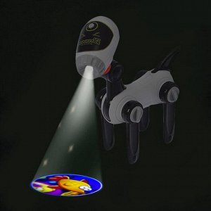 Проектор-лампа для рисования «Космическая собачка», 4 слайда, 32 картинки, 8 фломастеров, МИКС