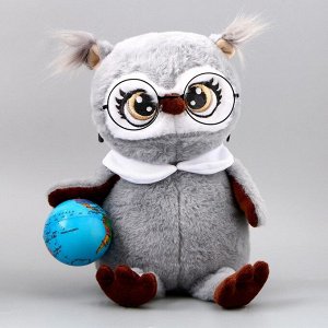 Мягкая игрушка «1 сентября: Совушка с глобусом», серая