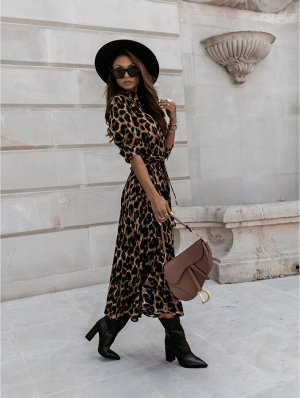 Платье леопардовый принт 46-48-50