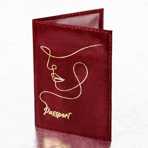 Обложка для паспорта натуральная кожа "наплак", тиснение золотом "Impression", красная, BRAUBERG, 238211