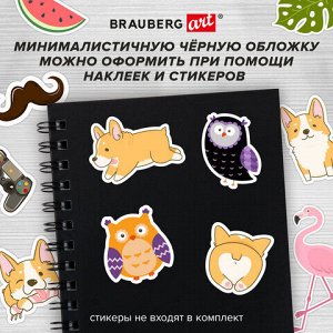 Скетчбук для маркеров, бумага ВХИ 200 г/м2 210х297 мм, 30 л., гребень, твердая обложка, ЧЕРНАЯ, BRAUBERG, 115080