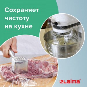 Пленка пищевая ПЭ 300 мм х 200 м, гарантированная длина, 6 мкм, вес 0,32 кг +-5%, LAIMA, 605037